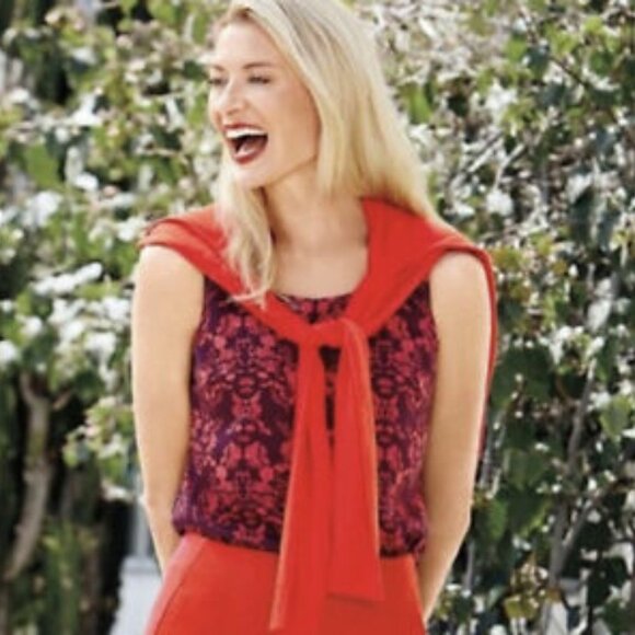 CAbi 3258 Cameo Sleeveless Tank Raspberry & Plum Small - Picture 1 of 15